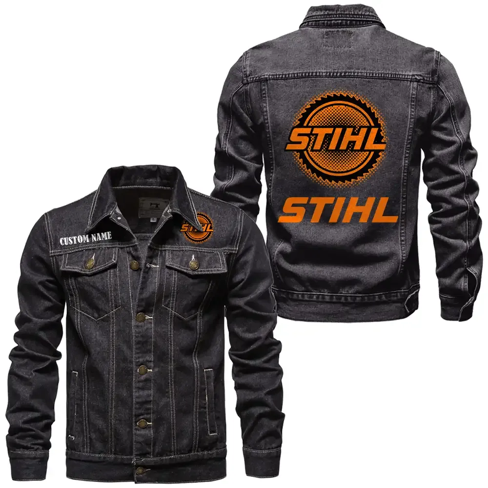 Landscaping Equipment Denim Jacket, Ride Bold in Denim CAR190 - Black
