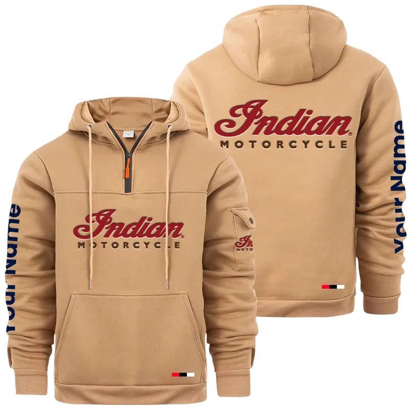 Legendary Touring Ride Large Pocket Hoodie, Modern Driver's Zip Hoodie CAR514 - Khaki