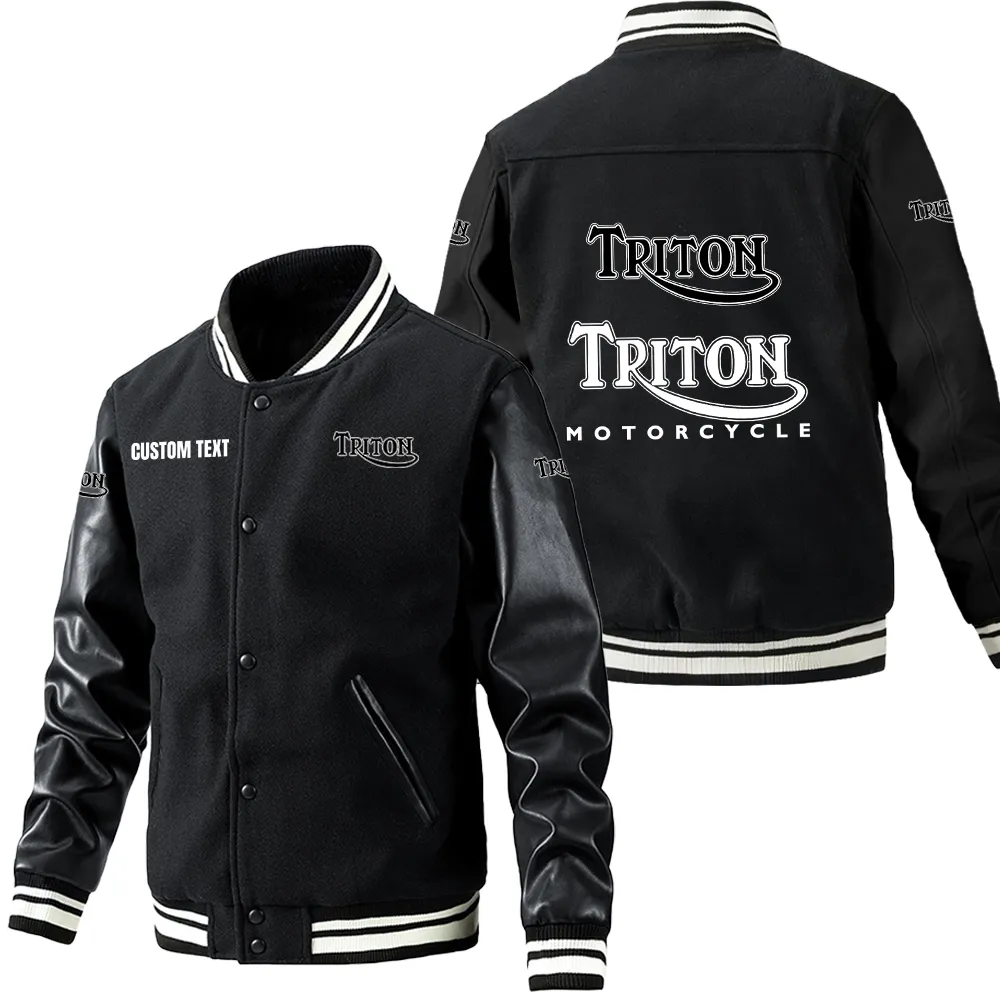 Lifestyle Motion Leather Baseball Jacket, Everyday Comfort Leather Strength CAR180 - Black