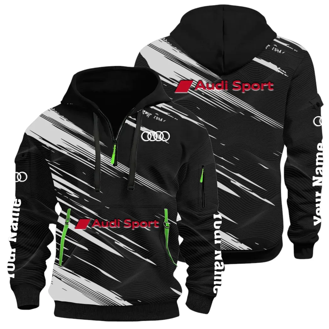 Lifestyle Ride Hoodie Half Zip 3D, Sporty Urban Comfort Hoodie CAR514 - Black