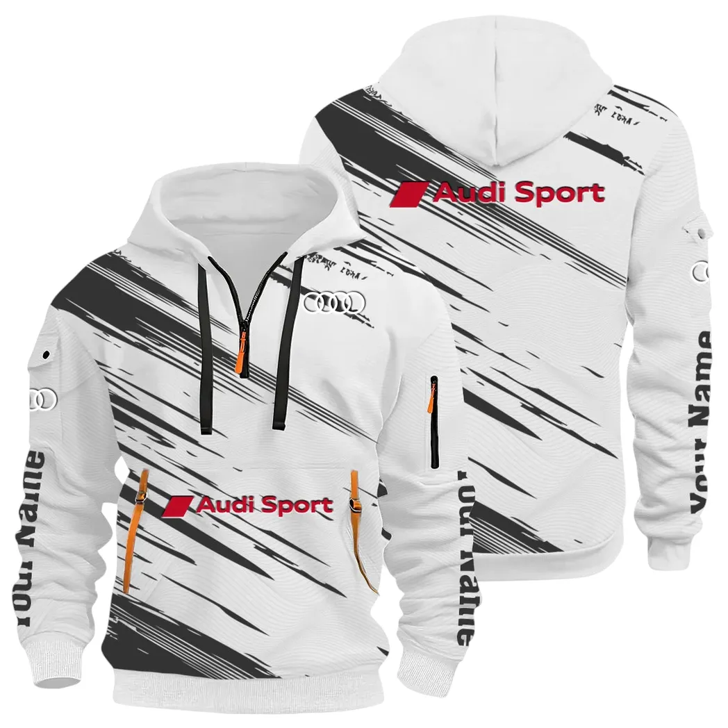 Lifestyle Ride Hoodie Half Zip 3D, Sporty Urban Comfort Hoodie CAR514 - White
