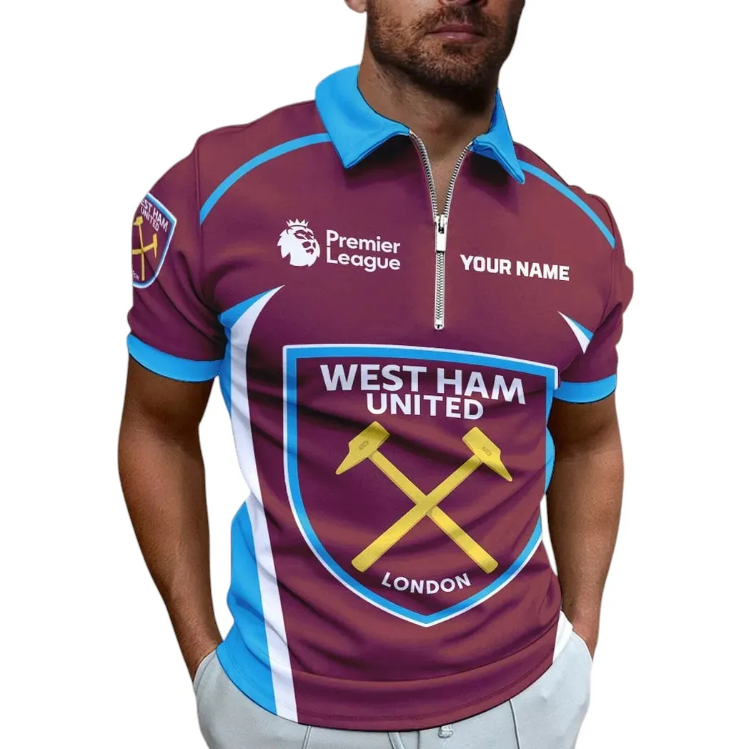 Londoner Klub-Mannschaft Zipper Polo Shirt, Sport Fan Zipper Polo SPO071