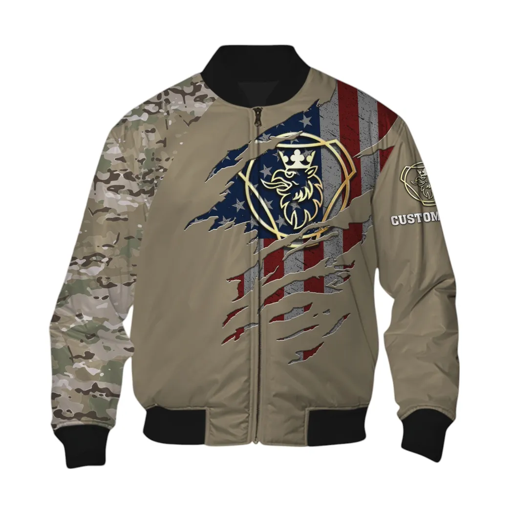 Long-Haul Vehicle Bomber Jacket, Custom Bomber Jacket Men CAR460