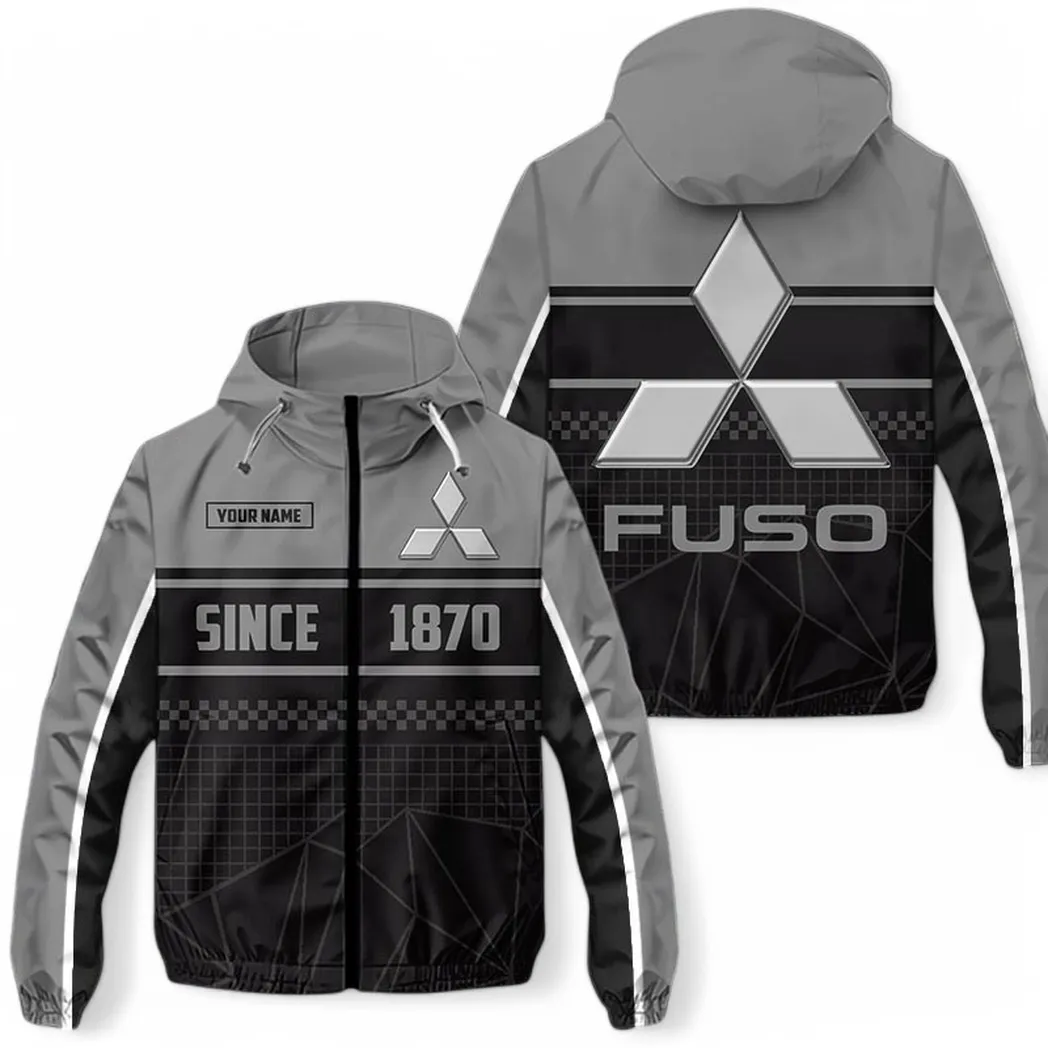 Long-Haul Vehicle Windbreaker Jacket, Custom Fan Waterproof CAR305 - Gray