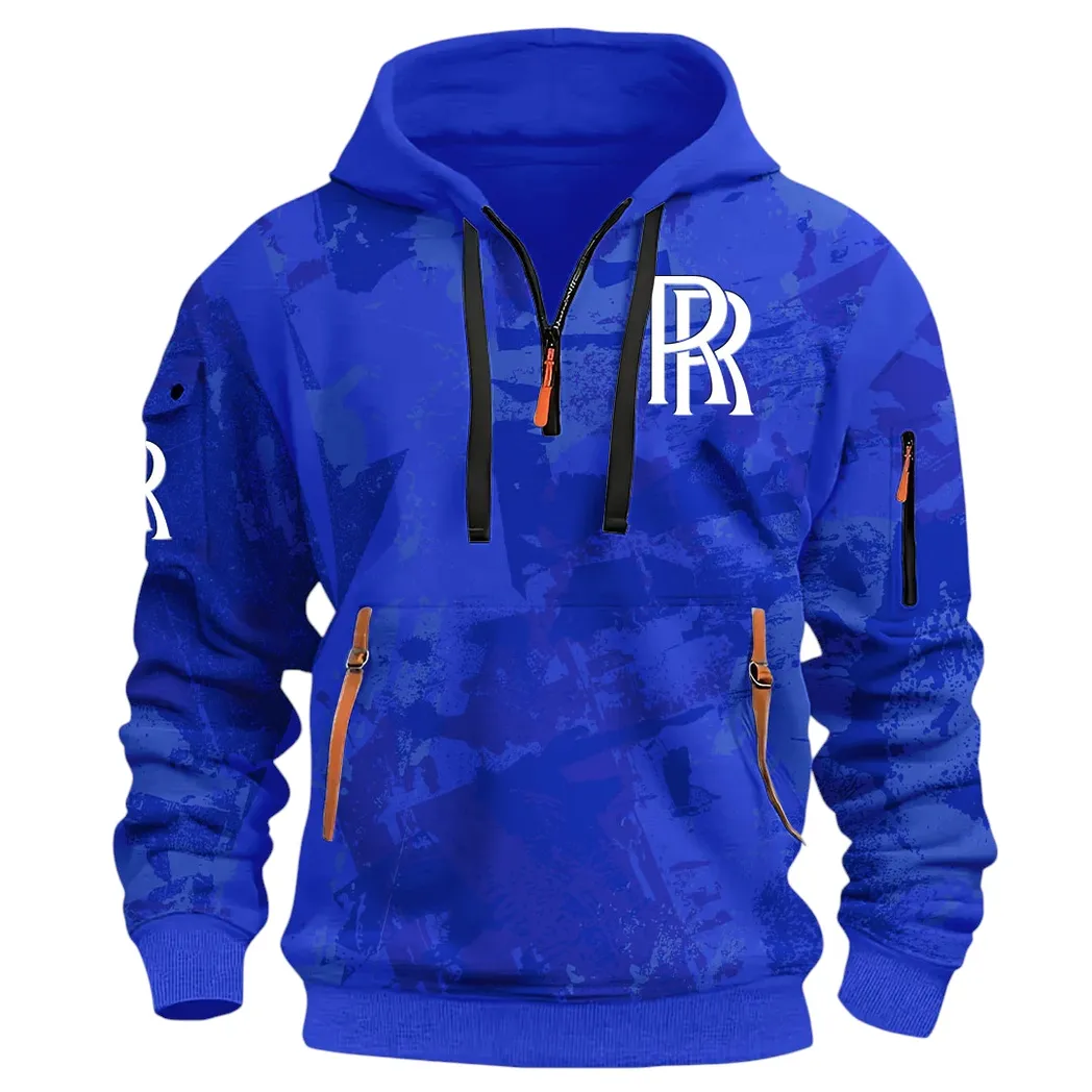 Luxury Performance Auto Hoodie Half Zip 3D Print, Casual Street-Ready Hoodie CAR514 - Blue - Image 2