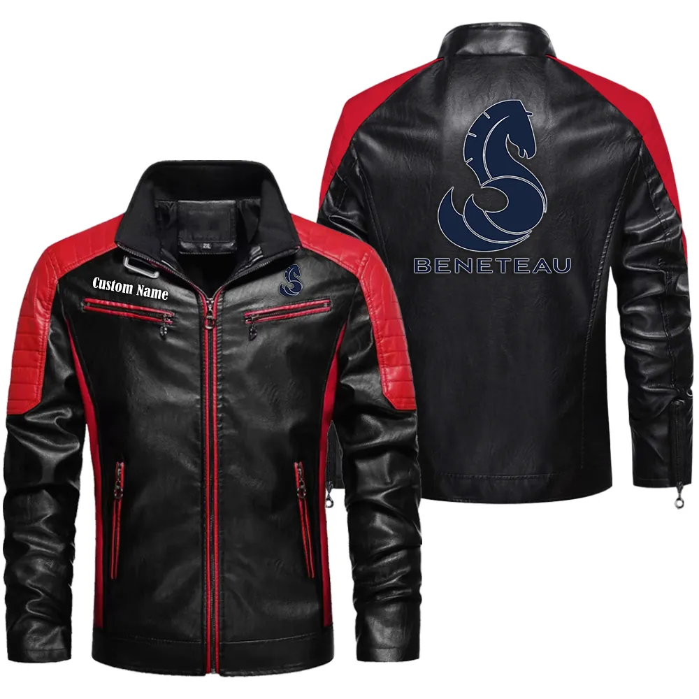 Maritime Gear Men's Pu Leather Jacket, Garage-Ready Leather Jacket CAR040 - Red