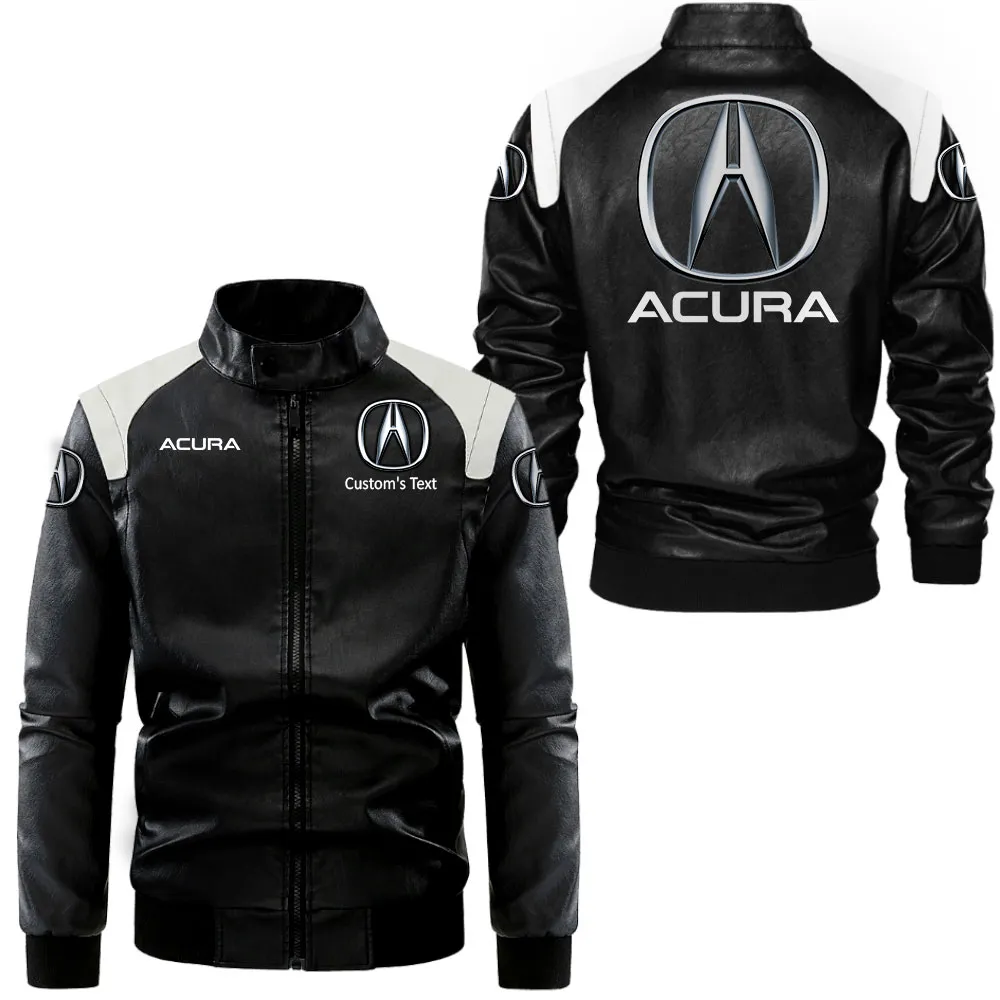 Modern Sports Car Black And White Leather Jacket, Car Pride Black & White CAR080