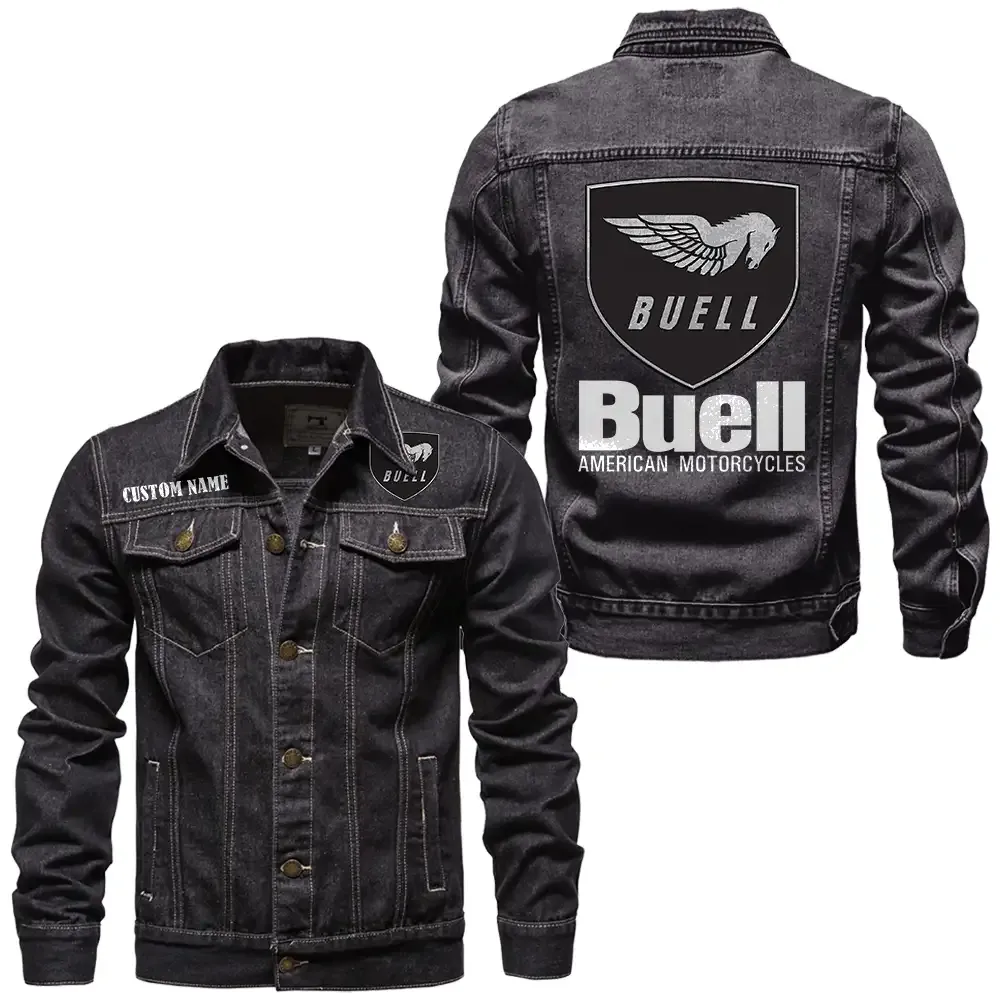 Modern Street Bike Denim Jacket, Rugged Jacket Garage Comfort CAR190 - Black