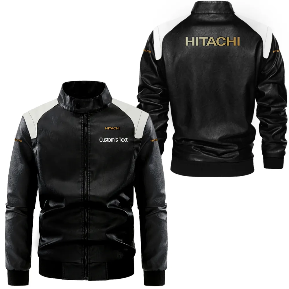 Motion Drive Black And White Leather Jacket, Black and White Roadwear CAR080