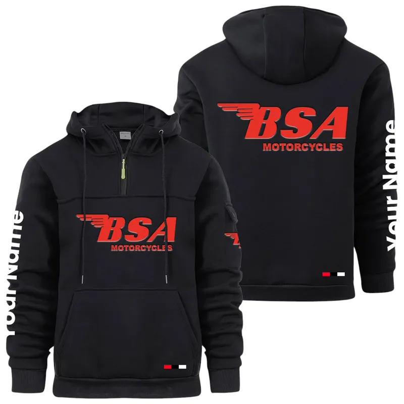 Motorcycle Large Pocket Hoodie, Classic Garage Style Hoodie CAR514 - Black