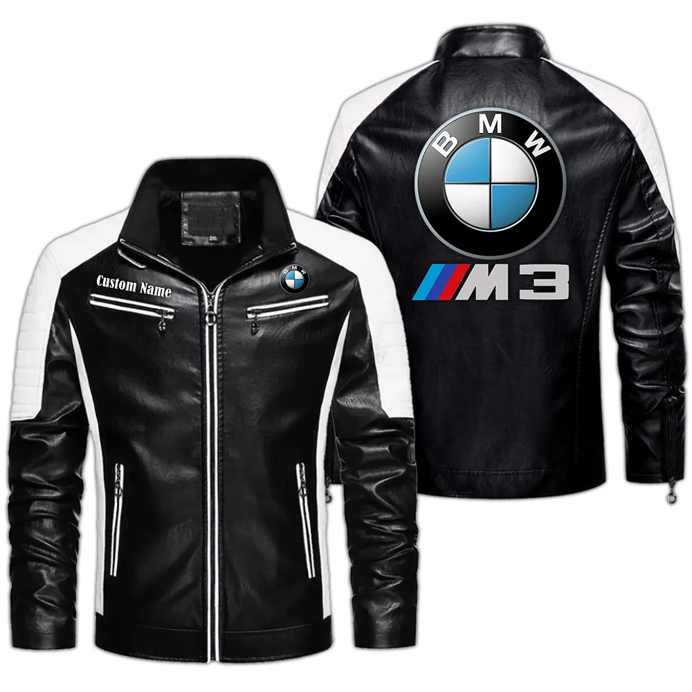 Motorsport Vehicle Men's Pu Leather Jacket, Auto-Inspired PU Leather Style CAR040 - Black