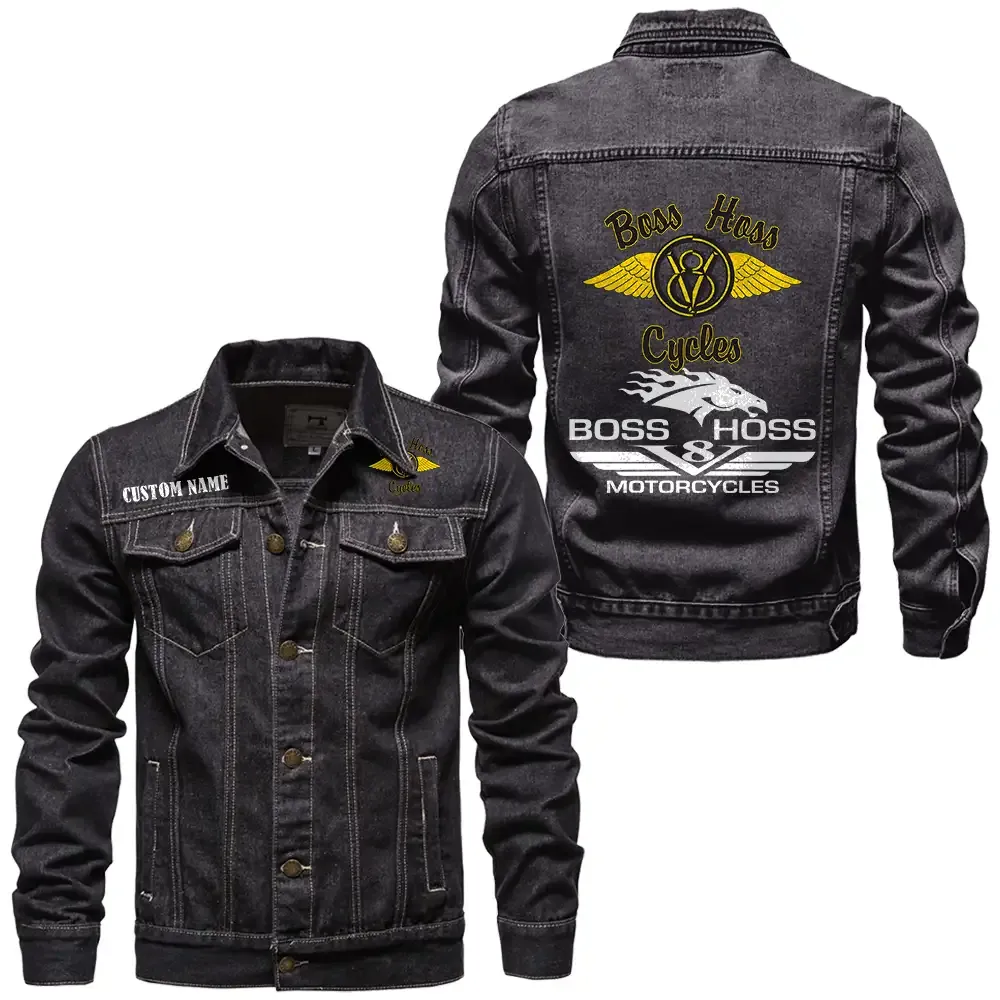 Muscle Motorcycle Denim Jacket, Garage Life Denim Jacket CAR190 - Black
