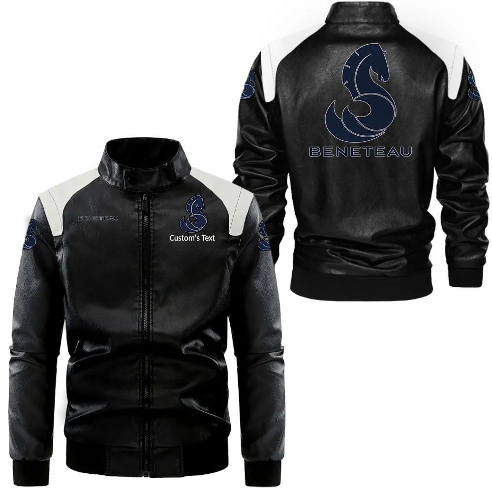 Ocean Spirit Black And White Leather Jacket, Gearhead Spirit Leather Edge CAR080