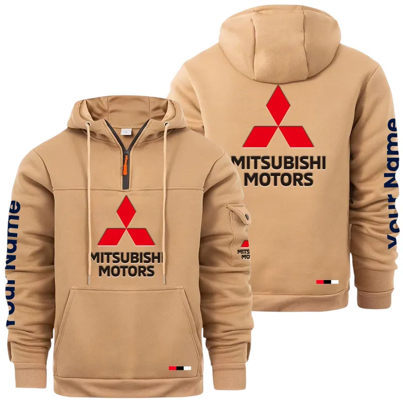 Off-Road SUV Large Pocket Hoodie, Road Warrior Style Hoodie CAR514 - Khaki