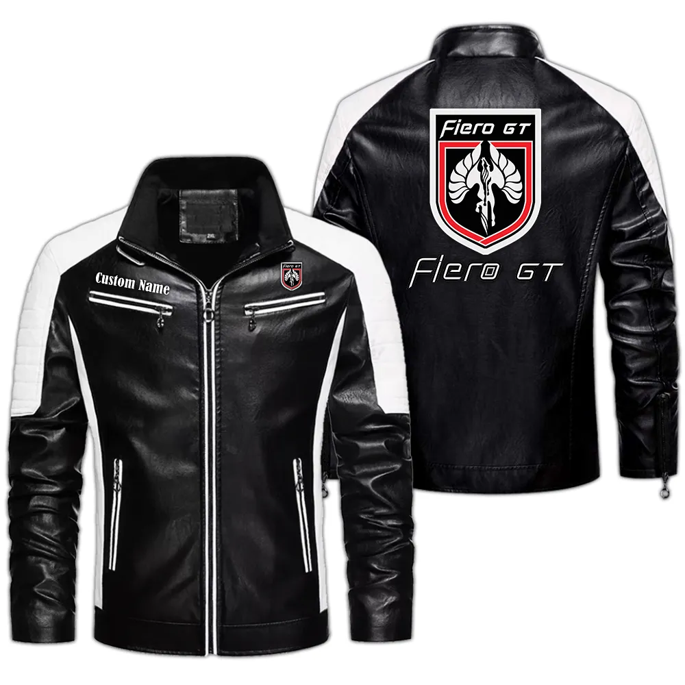 Old-School Automobile Men's Pu Leather Jacket, Bold Streetwear PU Leather CAR040 - Black