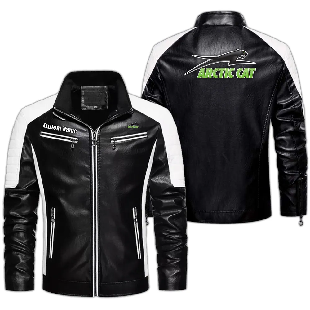 Outdoor Motor Vehicle Men's Pu Leather Jacket, Bold Streetwear PU Leather CAR040 - Black