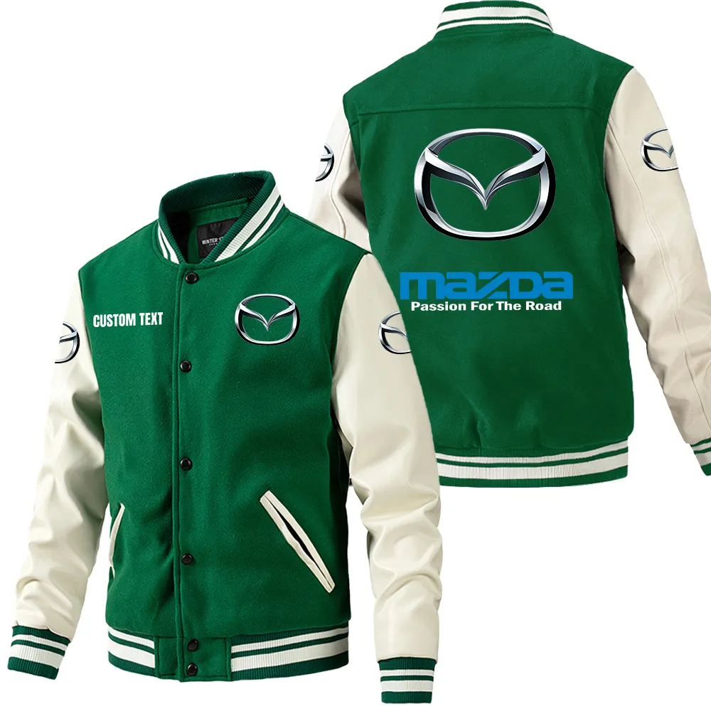 Performance Coupe Leather Baseball Jacket, Bold Rider Varsity Jacket CAR180 - Green