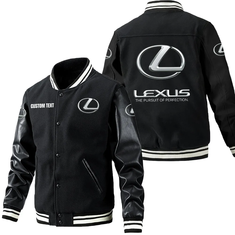 Performance SUV Leather Baseball Jacket, Bold Rider Leather Jacket CAR180 - Black