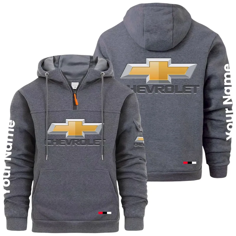 Pickup Truck Large Pocket Hoodie, Road Inspired Casual Hoodie CAR514 - Dark Gray