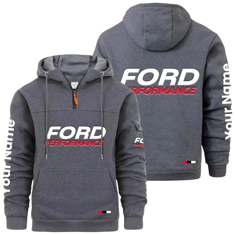 Precision Fit Large Pocket Hoodie, Modern Driver's Zip Hoodie CAR514 - Dark Gray