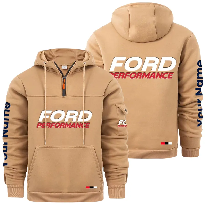Precision Fit Large Pocket Hoodie, Modern Driver's Zip Hoodie CAR514 - Khaki