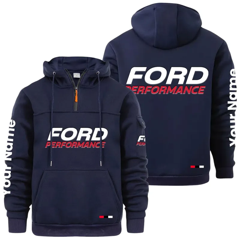 Precision Fit Large Pocket Hoodie, Modern Driver's Zip Hoodie CAR514 - Navy