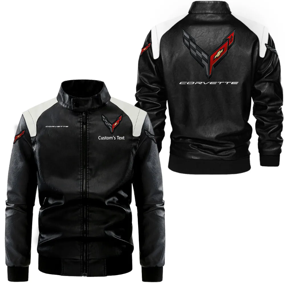Race-Inspired Car Black And White Leather Jacket, Rider Spirit Two-Tone Edge CAR080