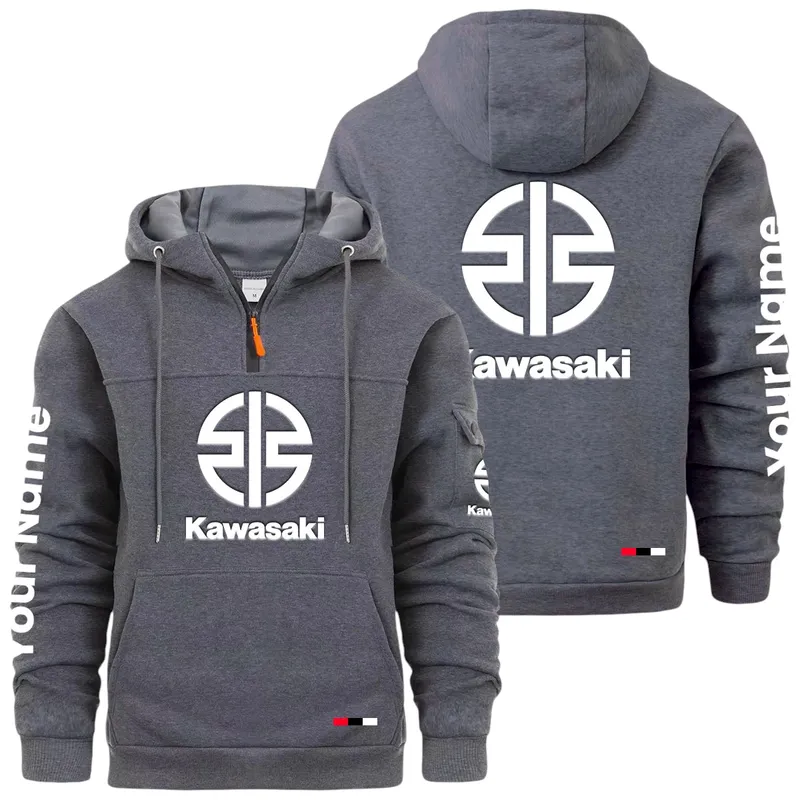 Racing Auto Large Pocket Hoodie, Automotive Spirit Pocket Hoodie CAR514 - Dark Gray