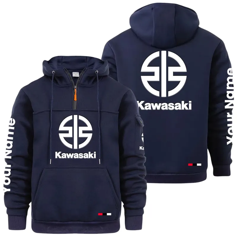 Racing Auto Large Pocket Hoodie, Automotive Spirit Pocket Hoodie CAR514 - Navy