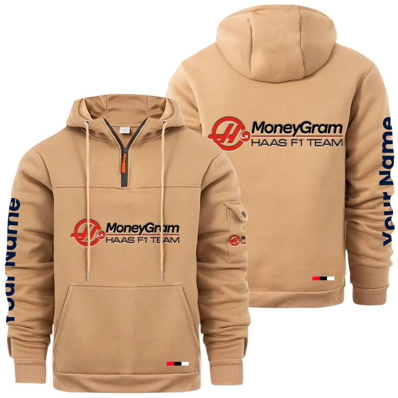 Racing Auto Large Pocket Hoodie, Car Enthusiast Everyday Hoodie CAR514 - Khaki