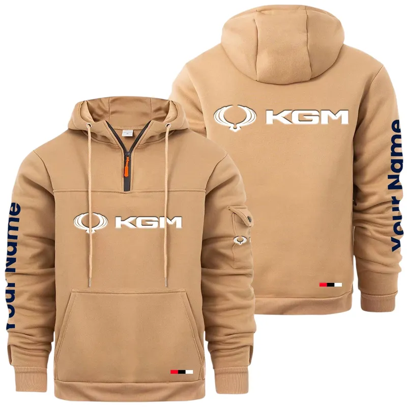 Racing Auto Large Pocket Hoodie, Everyday Road-Ready Pullover CAR514 - Khaki