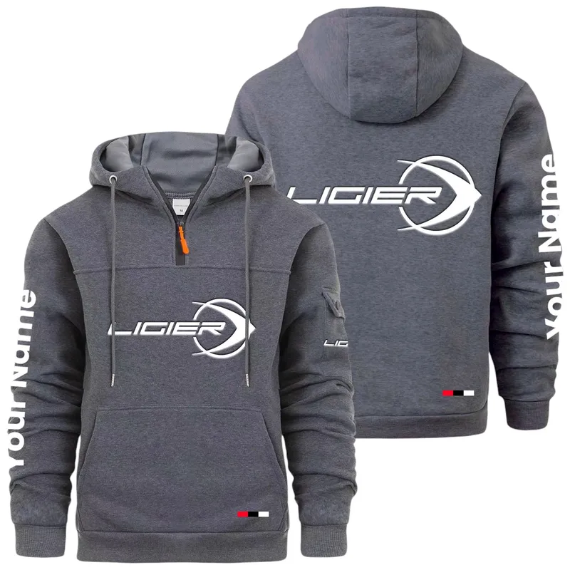 Racing Auto Large Pocket Hoodie, Road Inspired Casual Hoodie CAR514 - Dark Gray