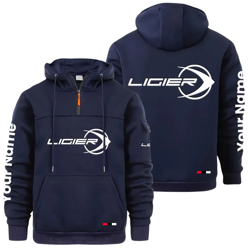 Racing Auto Large Pocket Hoodie, Road Inspired Casual Hoodie CAR514 - Navy