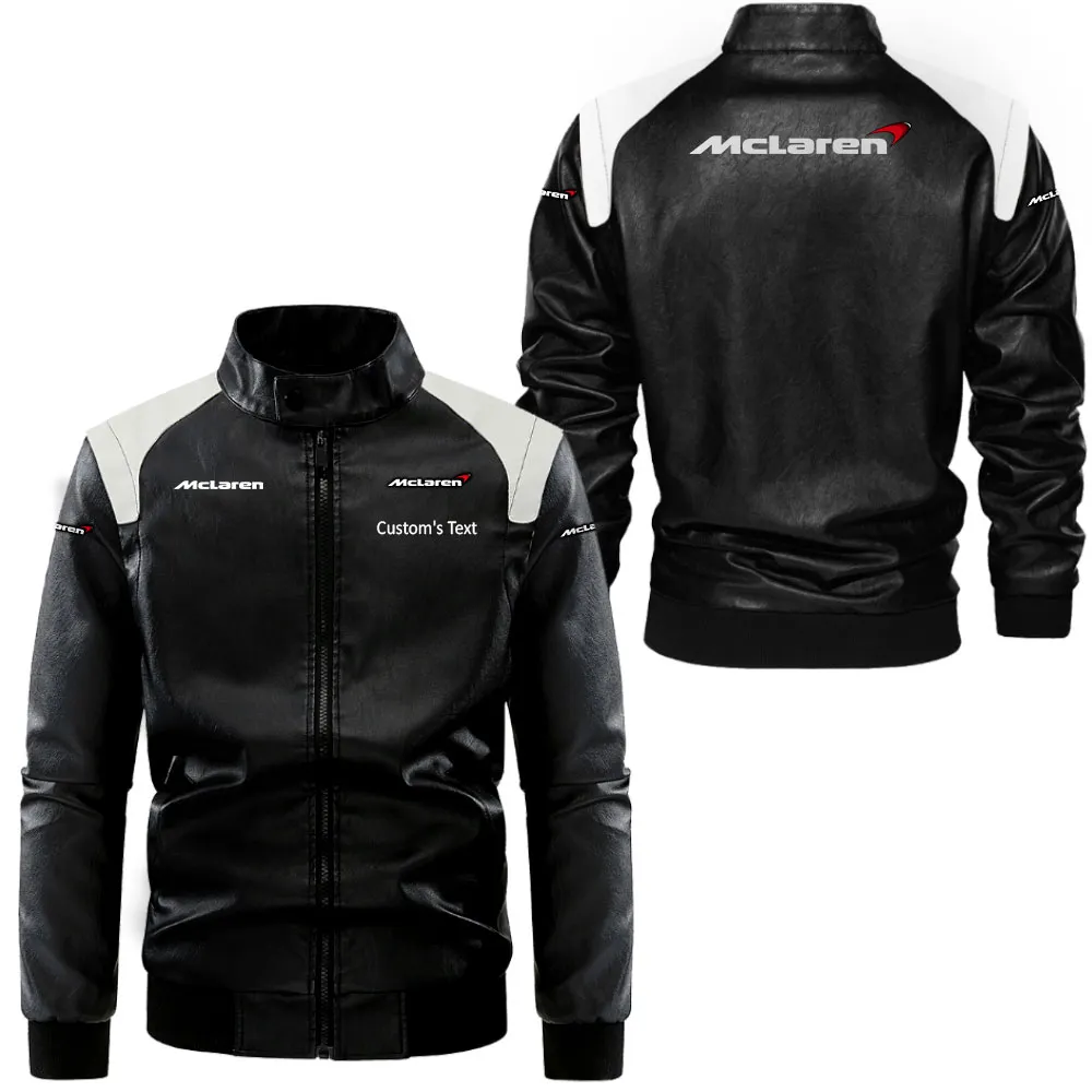 Racing Icon Black And White Leather Jacket, Road-Ready Two-Tone Leather CAR080
