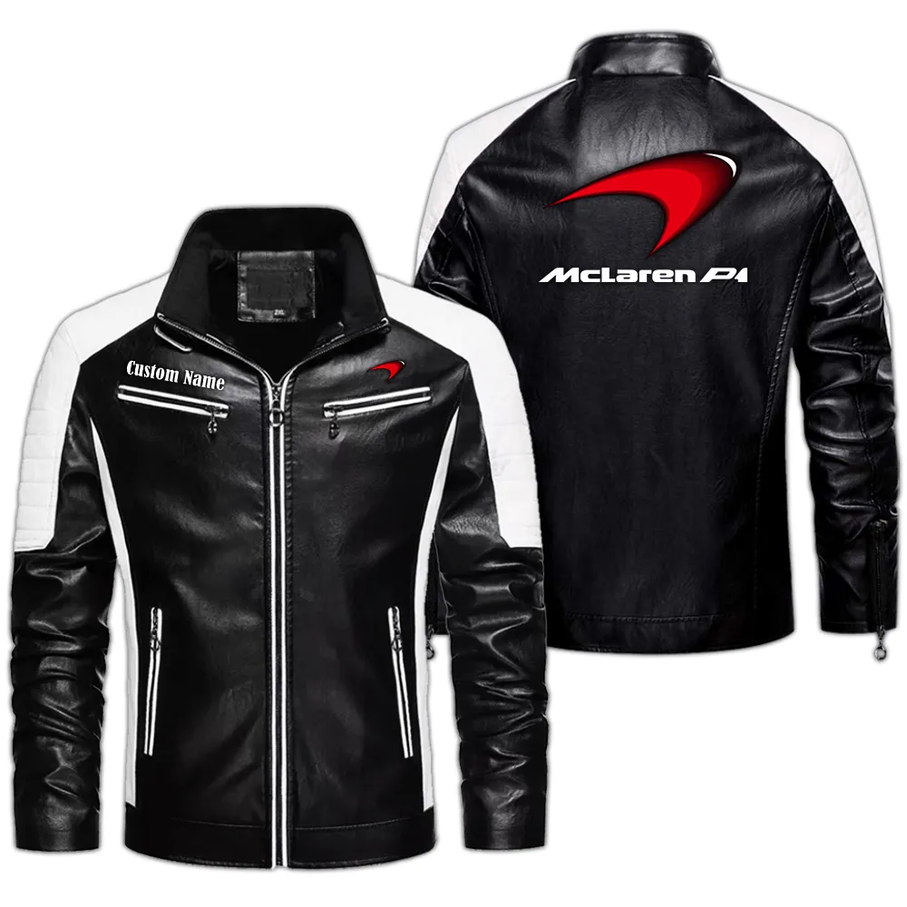 Racing Icon Men's Pu Leather Jacket, Auto-Inspired PU Leather Style CAR040 - Black