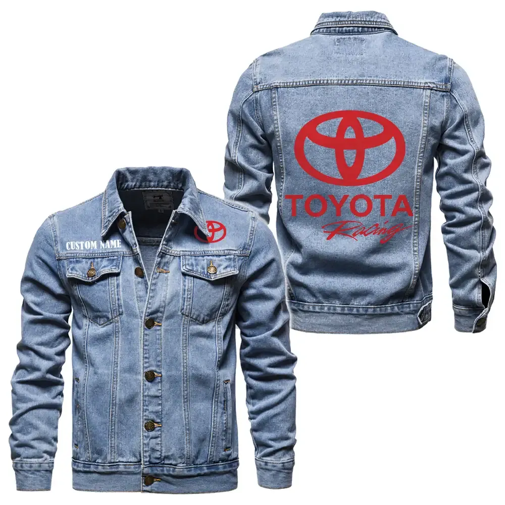 Racing Spirit Denim Jacket, Auto-Inspired Denim Look CAR190 - Light Blue