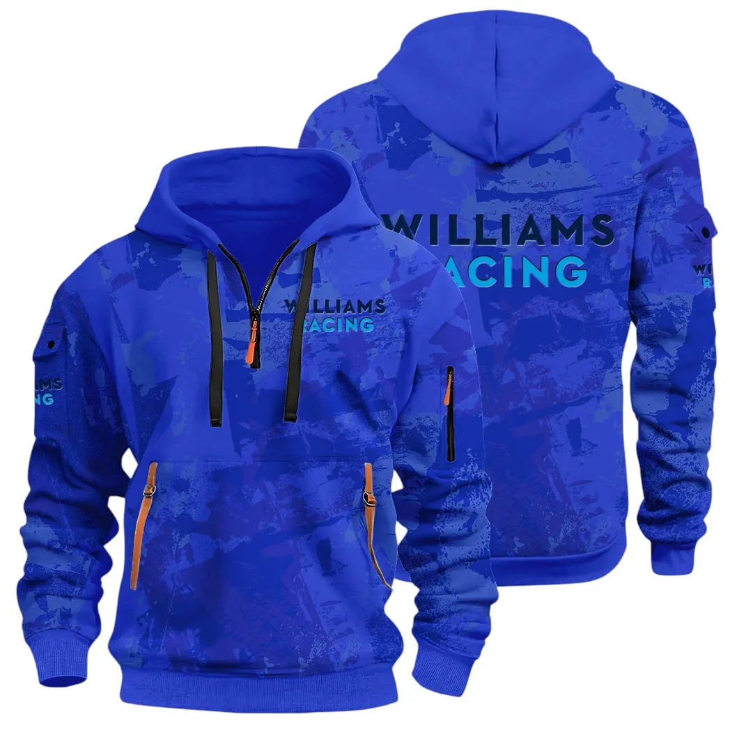 Racing Vibe Hoodie Half Zip 3D Print, Adventure-Ready Comfortable Hoodie CAR514 - Blue