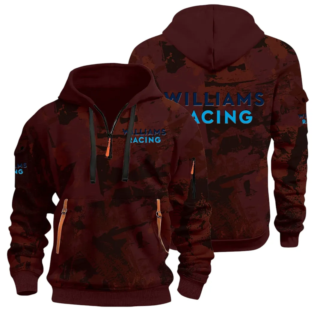 Racing Vibe Hoodie Half Zip 3D Print, Adventure-Ready Comfortable Hoodie CAR514 - Dark Red