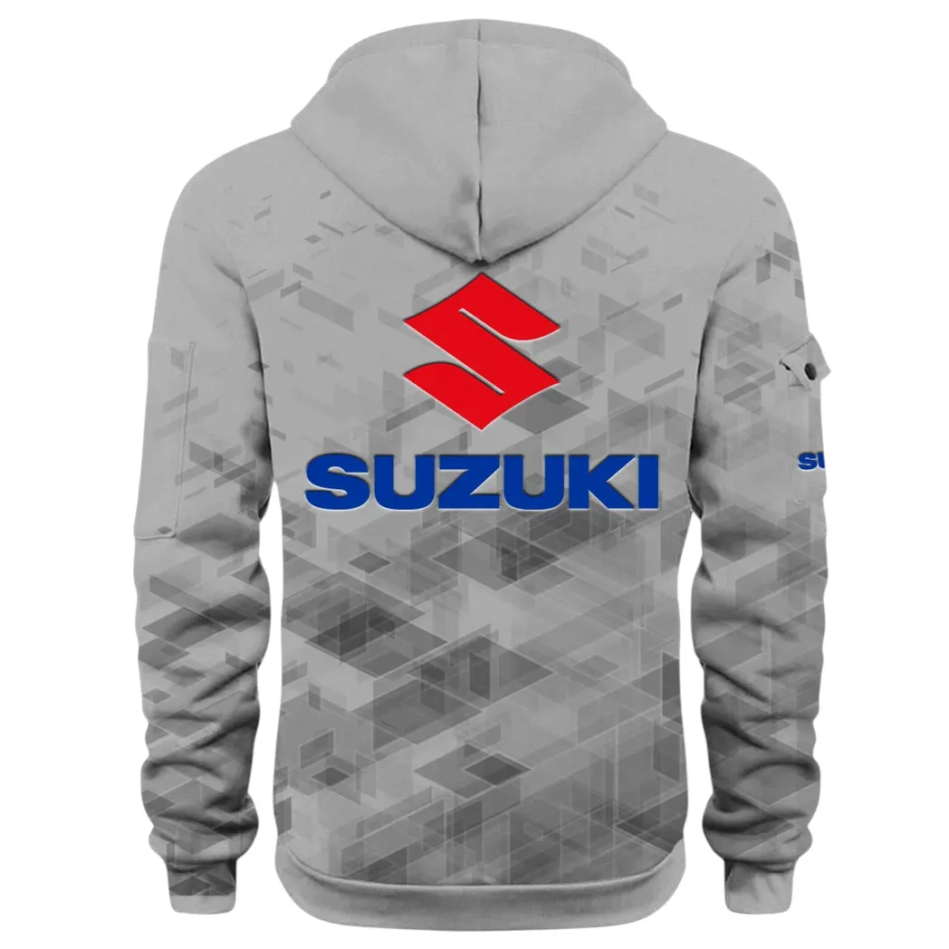 Racing Vibe Hoodie Half Zip 3D Print, Sporty & Casual Everyday Wear Hoodie CAR514 - Gray - Image 3