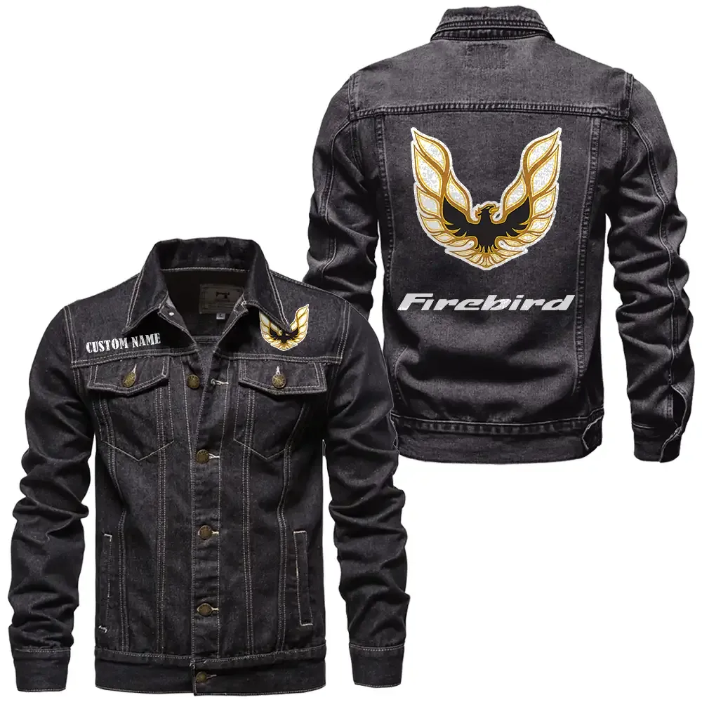 Retro American Car Denim Jacket, Denim Spirit for Drivers CAR190 - Black