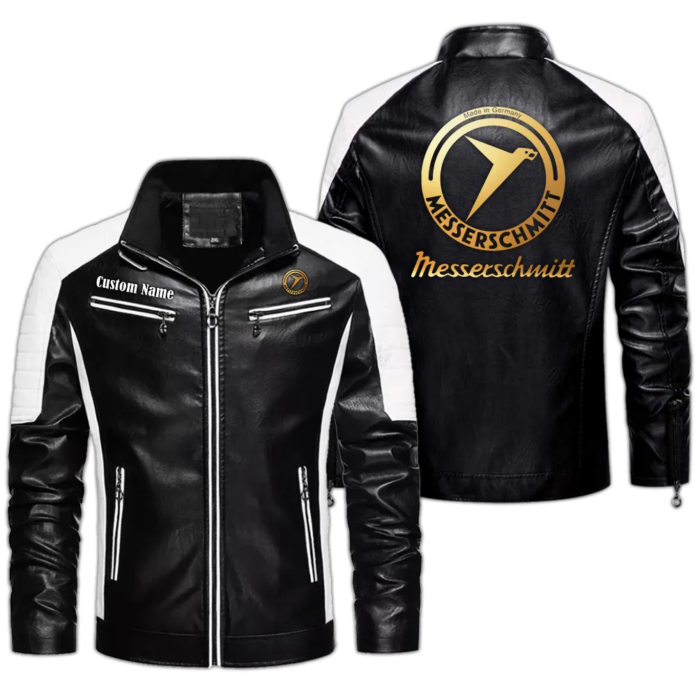 Retro Bubble Car Men's Pu Leather Jacket, Gearhead Pride in PU CAR040 - Black