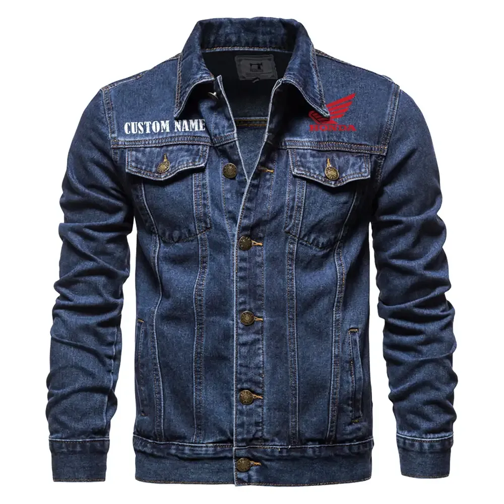 Road Bike Denim Jacket, Streetwear Denim with Attitude CAR190 - Dark Blue
