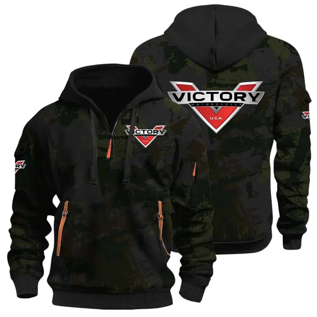 Road Bike Hoodie Half Zip 3D Print, Adventure-Ready Comfortable Hoodie CAR514 - Black