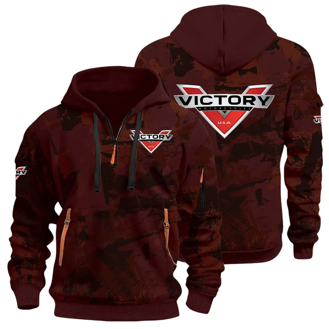 Road Bike Hoodie Half Zip 3D Print, Adventure-Ready Comfortable Hoodie CAR514 - Dark Red