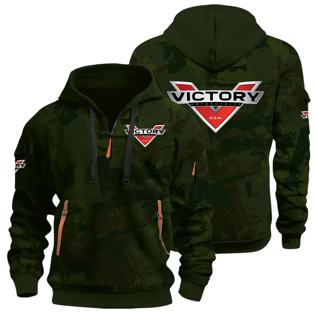 Road Bike Hoodie Half Zip 3D Print, Adventure-Ready Comfortable Hoodie CAR514 - Green