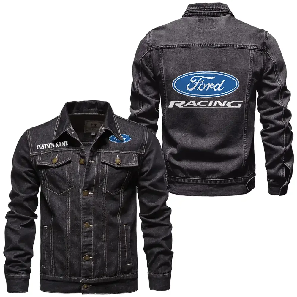 Road Energy Denim Jacket, True Gearhead Denim Look CAR190 - Black