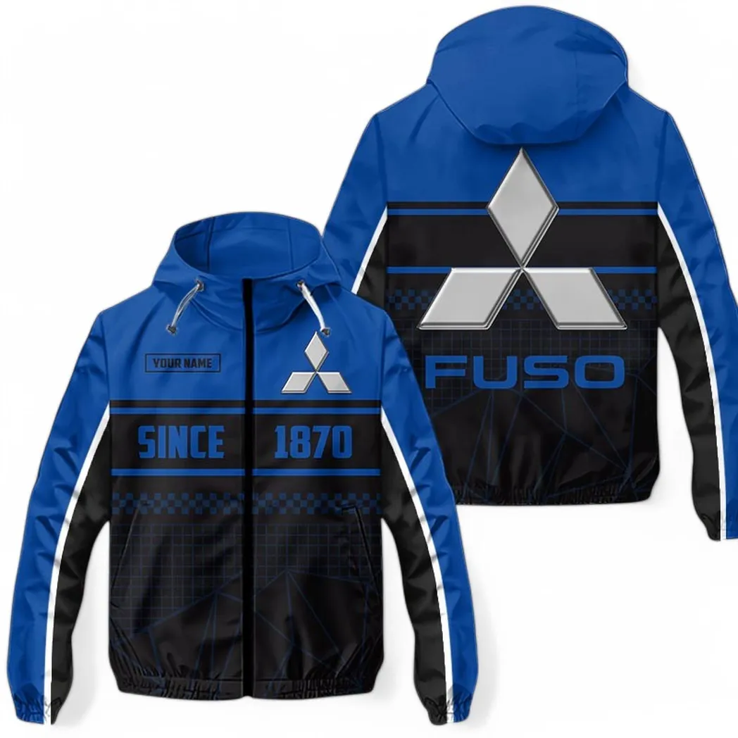 Road Hauler Windbreaker Jacket, Custom Fan Waterproof CAR305 - Blue