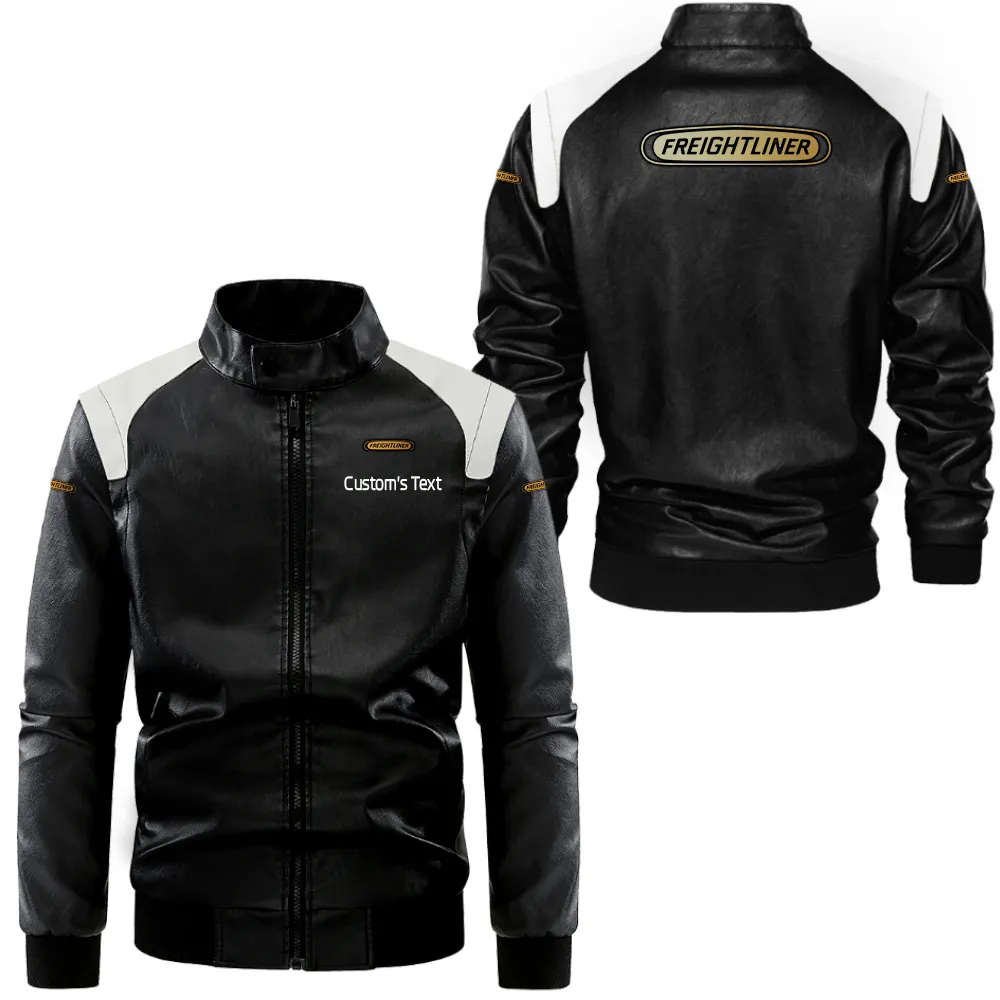 Road Spirit Black And White Leather Jacket, Rider Spirit Two-Tone Edge CAR080