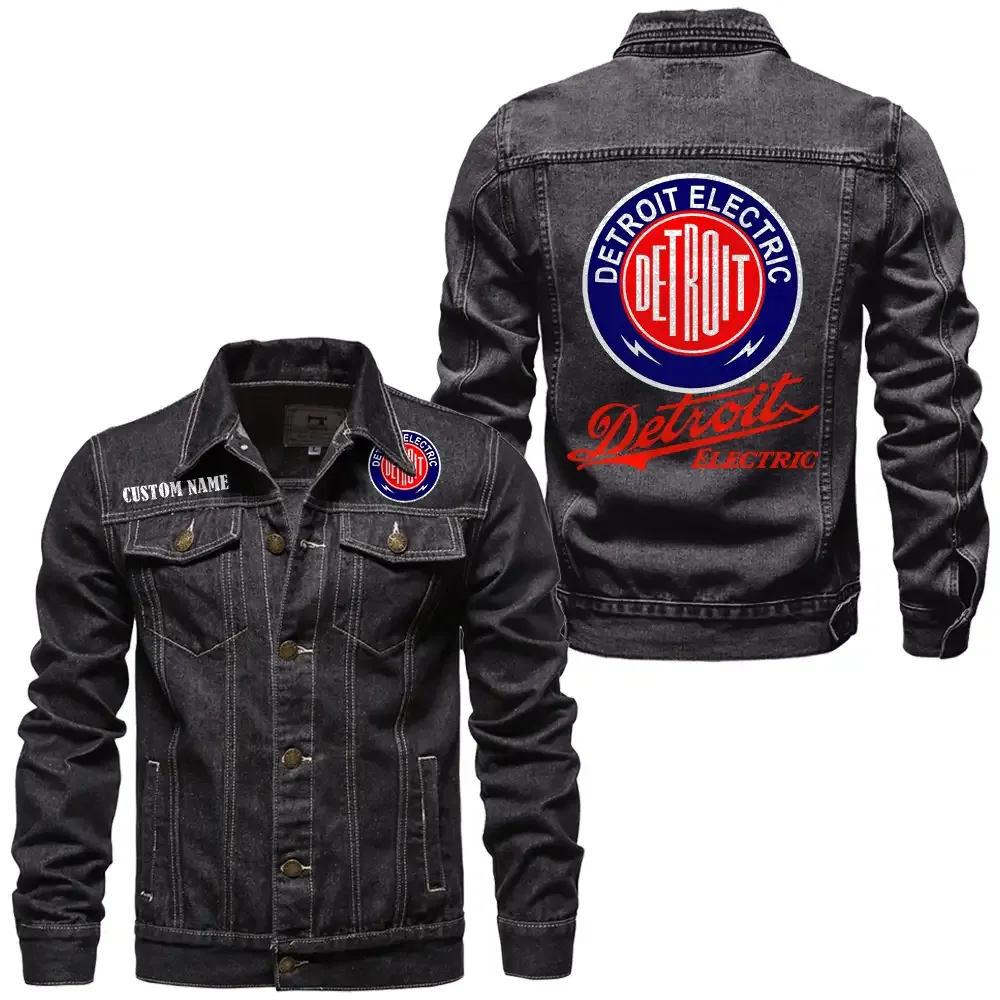 Road Spirit Denim Jacket, Auto-Inspired Denim Look CAR190 - Black