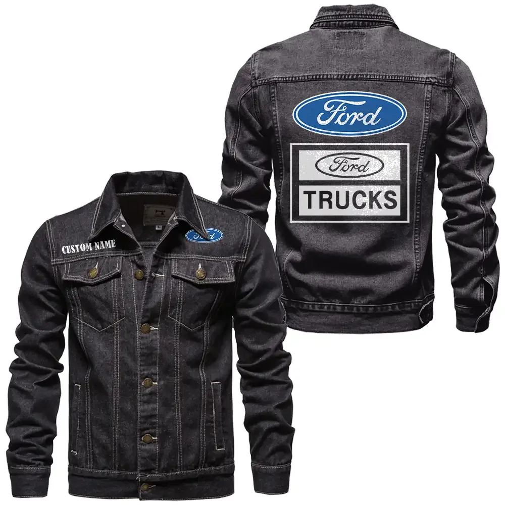 Road Spirit Denim Jacket, True Gearhead Denim Look CAR190 - Black